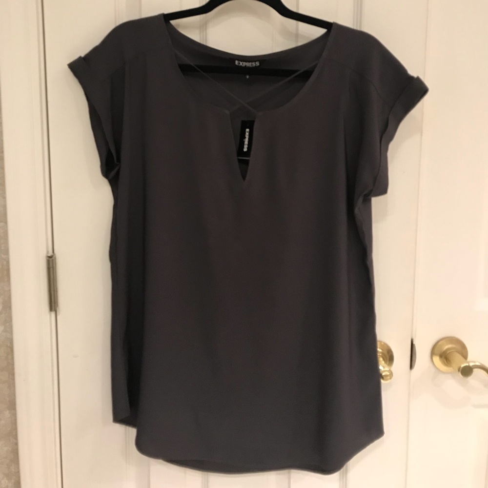 Express Cross Front Gramercy Top Slate Gray